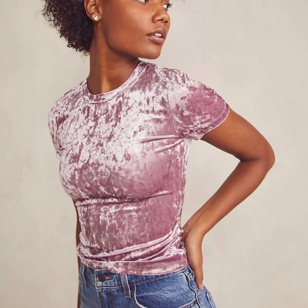 FREE PEOPLE VELVET BABY TEE
